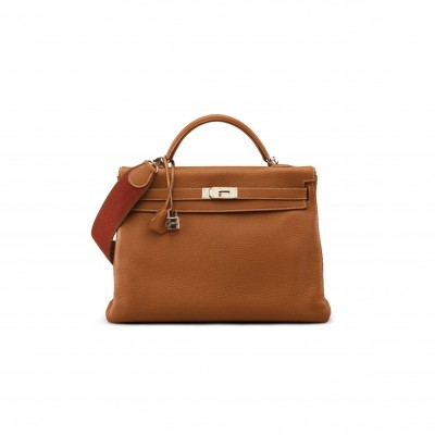HERMÈS MASTER A GOLD CLEMENCE LEATHER AMAZON RETOURNE KELLY 40 BAG (40*28*15cm)